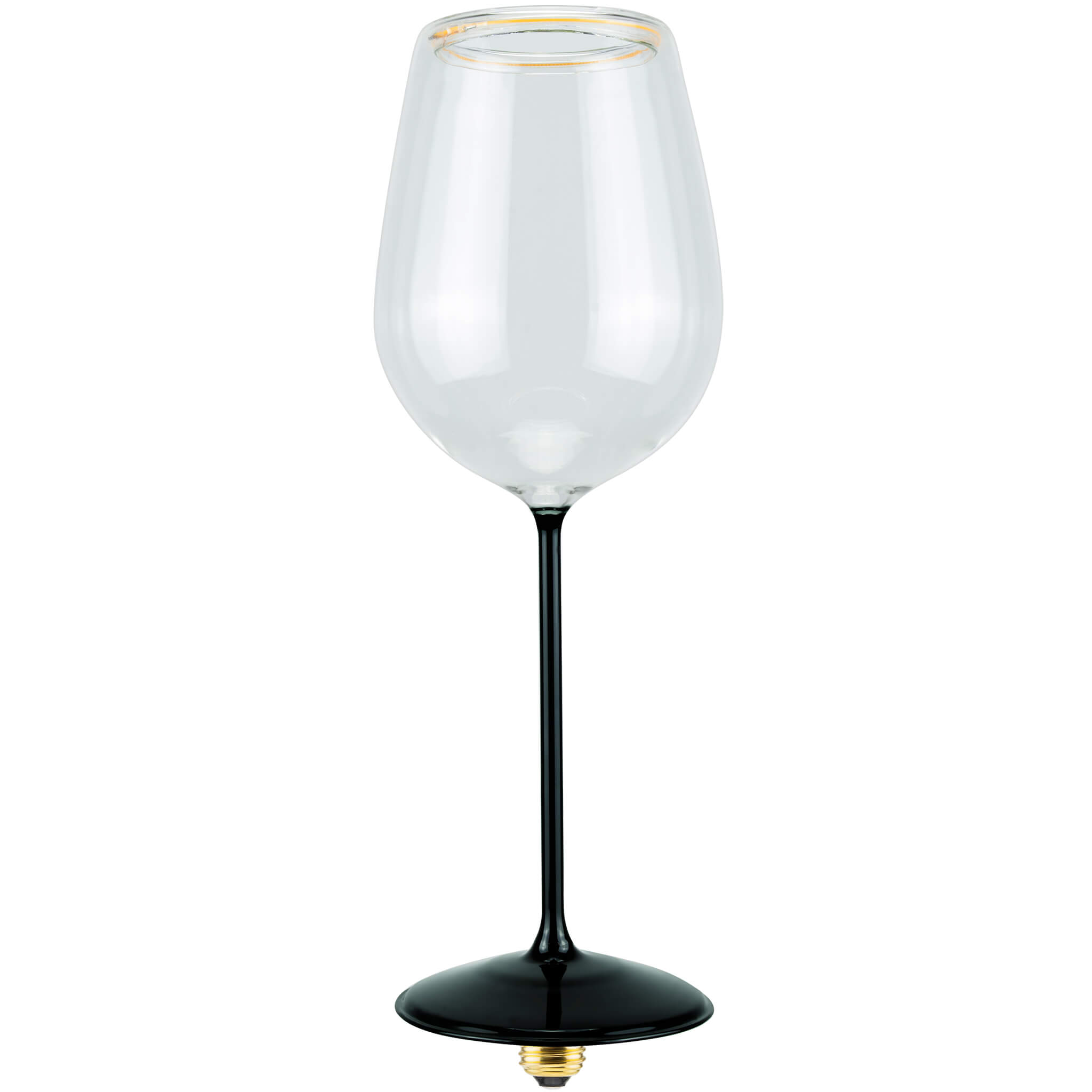 LED FLOATING WINE CLEAR - BLACK BASE

