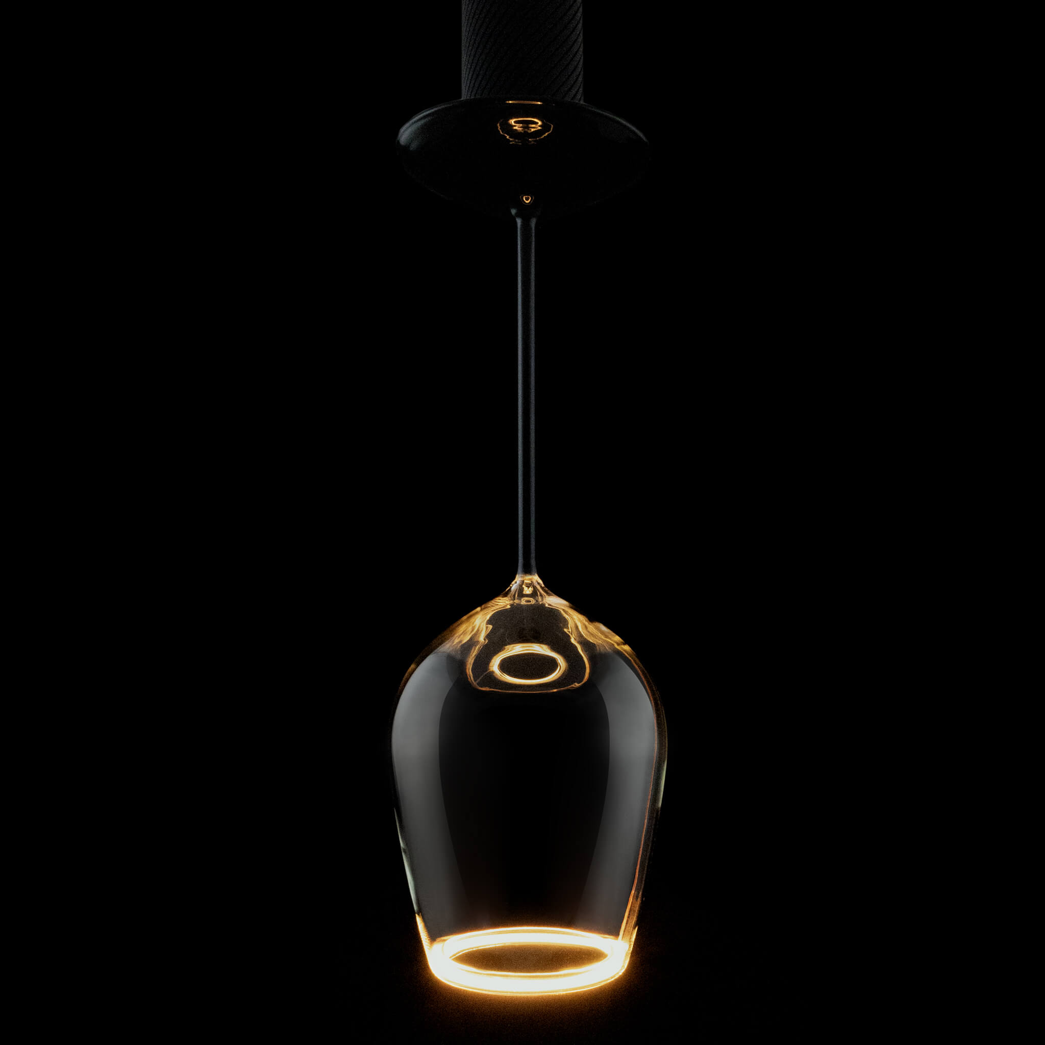 LED FLOATING WINE SMOKEY - BLACK BASE
