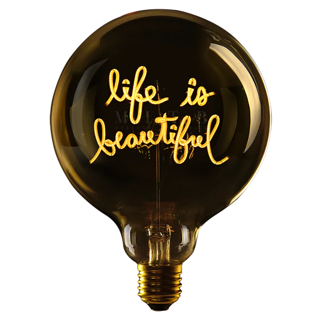 AMPOULE LIFE IF BEAUTIFUL - CULOT DORE UNIQUEMENT POUR SOCLE FILAIRE