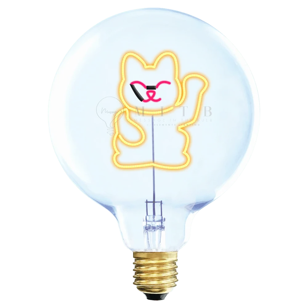 AMPOULE LUCKY CAT - CULOT DORE UNIQUEMENT POUR SOCLE FILAIRE